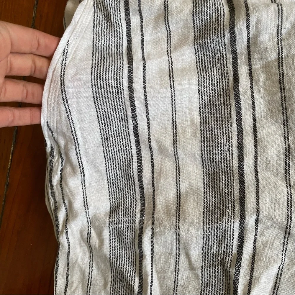 Dash Washable Linen Black & White Stripped Cropped Pant Size 2X NWT - Picture 3 of 9